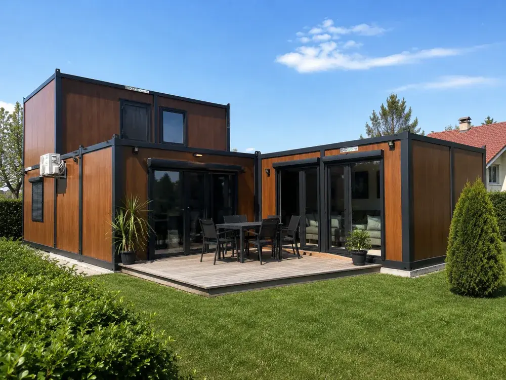 Modularni tiny house kontejner sastavljen od više jedinica